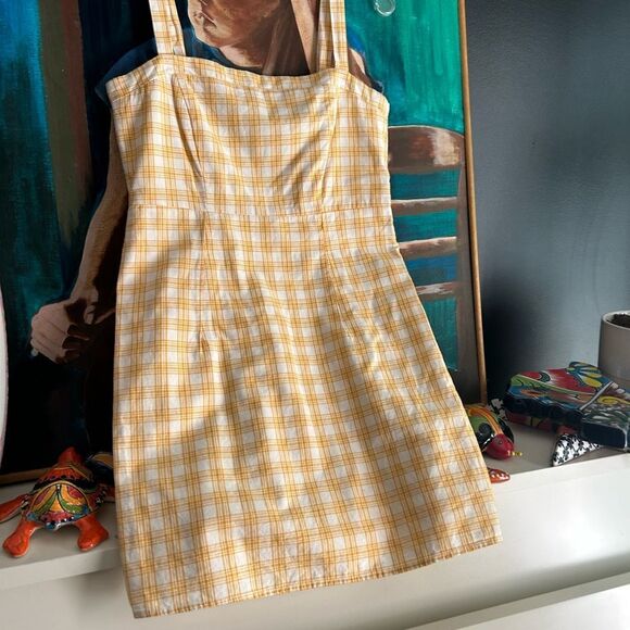 Forever 21 Yellow Plaid Dress Small - Picture 6 of 15